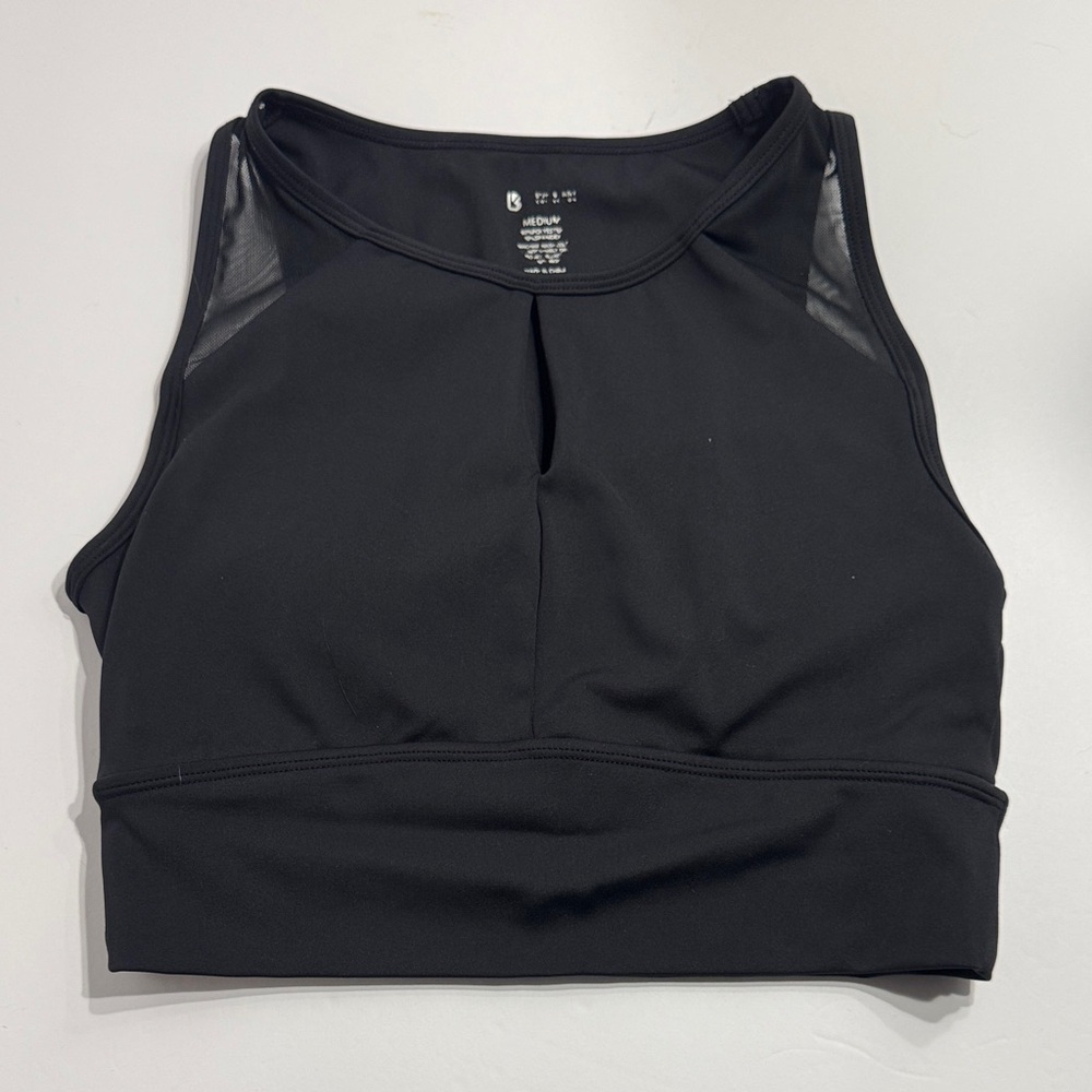 BuffBunny, keyhole Black Athletic Crop Top, sz medium